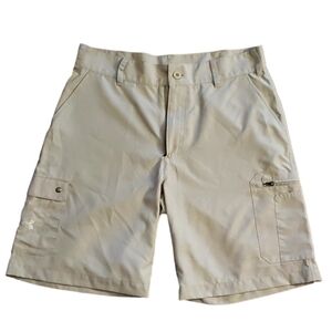 Men's Under Armour Mens HeatGear Cargo Shorts Sz 34 Khaki Beige